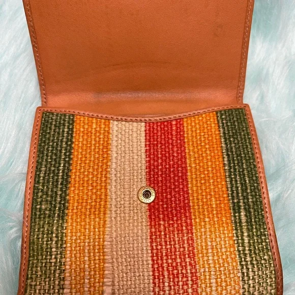 GUC Gucci Multicolor Striped Canvas Wallet